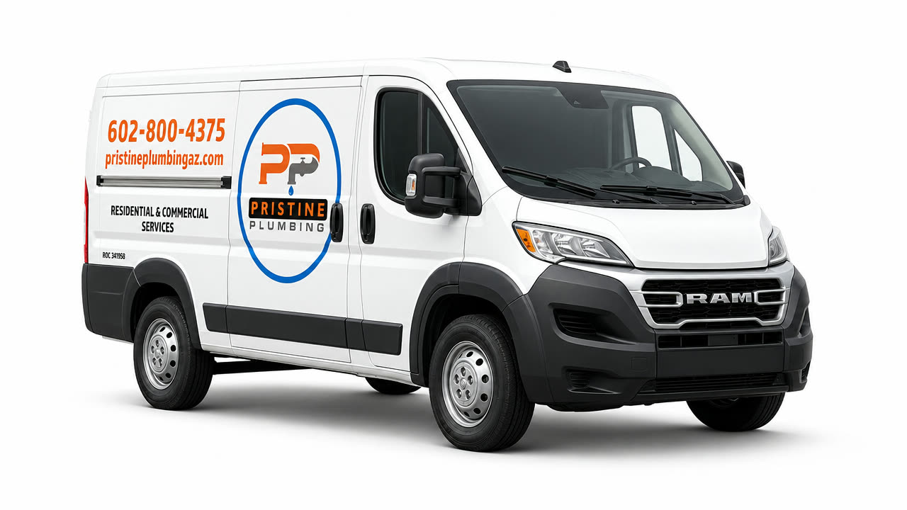 Pristine Plumbing branded service van ready for local residential and commercial plumbing calls